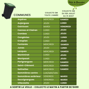 Visuel Double collecte OMR Eté double collecte déchets ménagers été pays de sommières