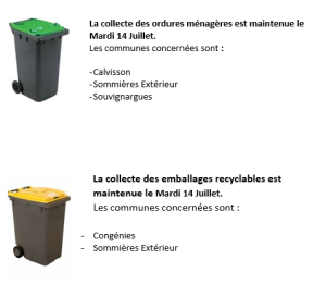 double collecte déchets ménagers été pays de sommières 